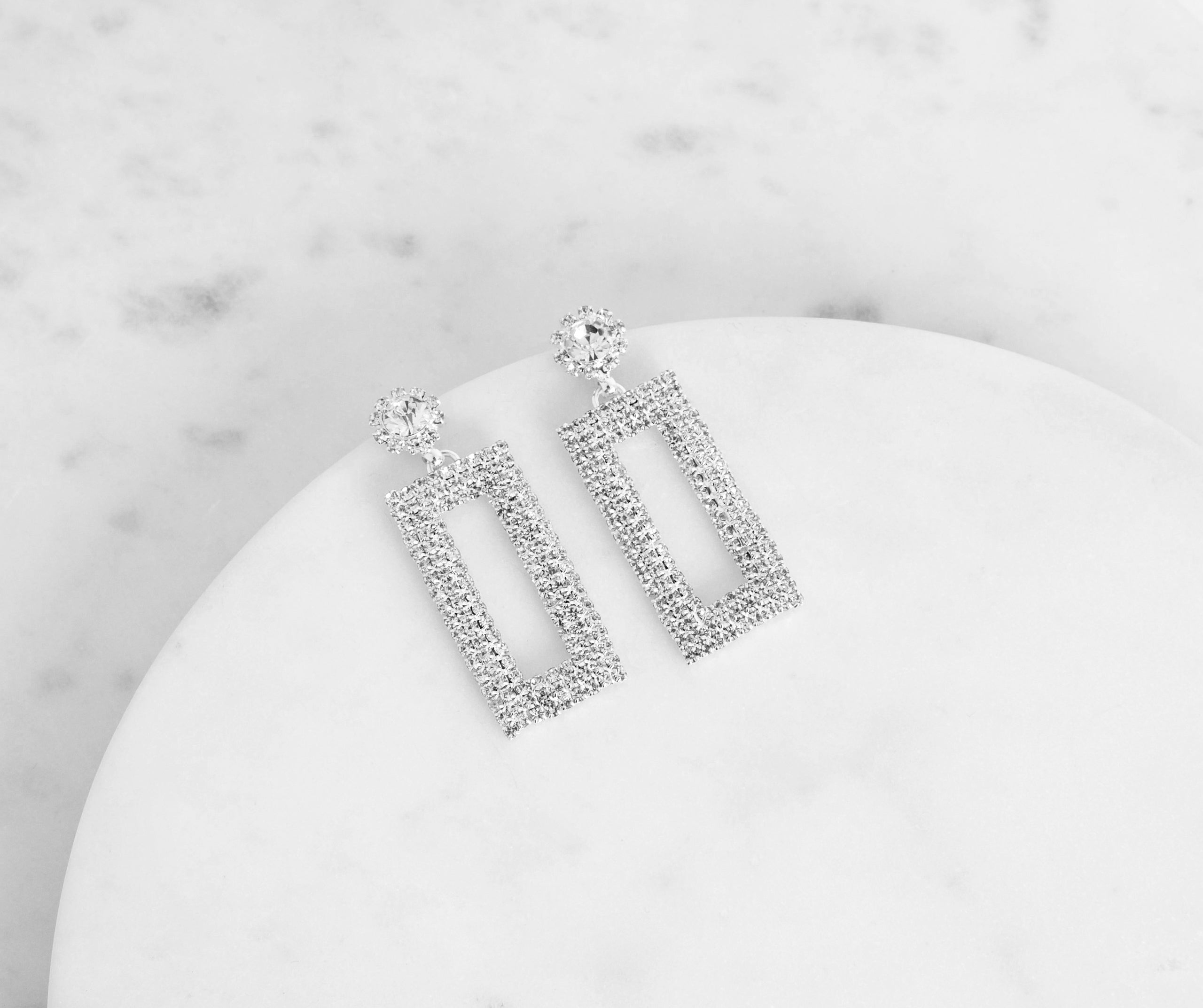 The Perfect Moment Rhinestone Drop Earrings