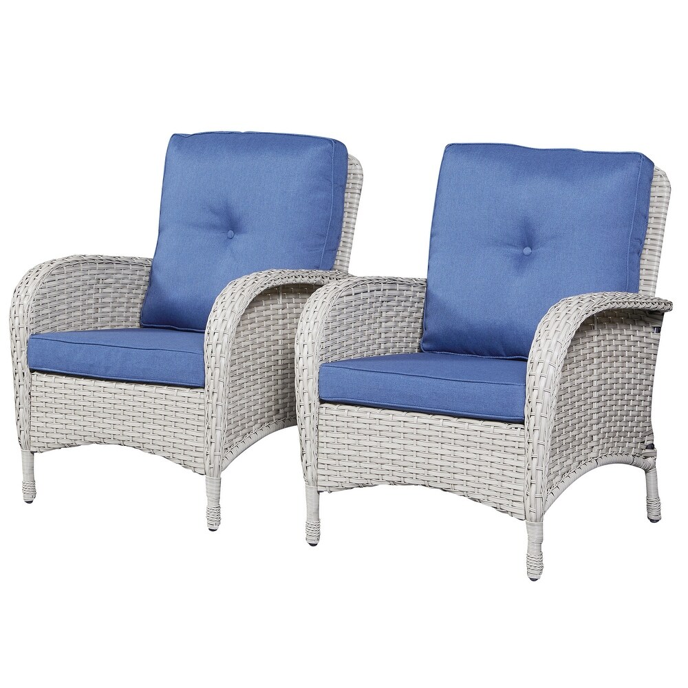 Pocassy Patio Chairs Outdoor Wicker Chair Dining Chairs