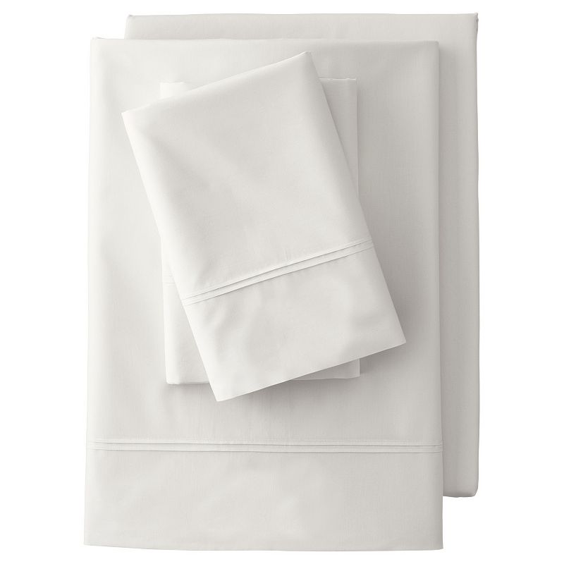 Lands' End 200 Thread Count Percale Pintuck Sheet Set or 2-pack Pillowcase Set