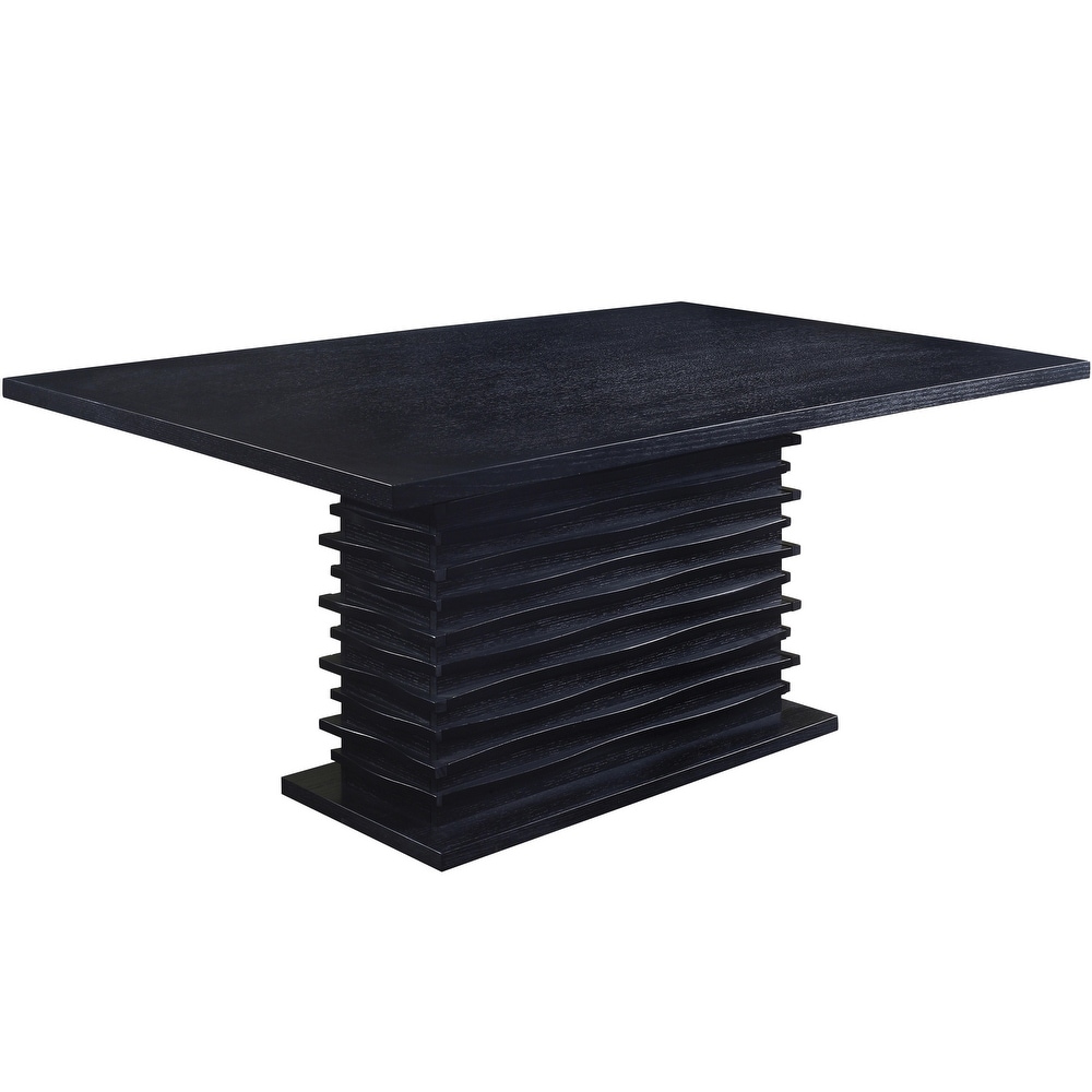 Modern Black Wave Design Dining Table   Table Only