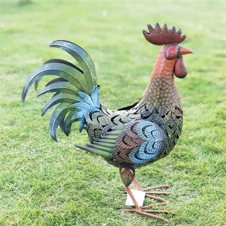 Factory Supply Most Popular metal Garden rooster for outdoor decoration