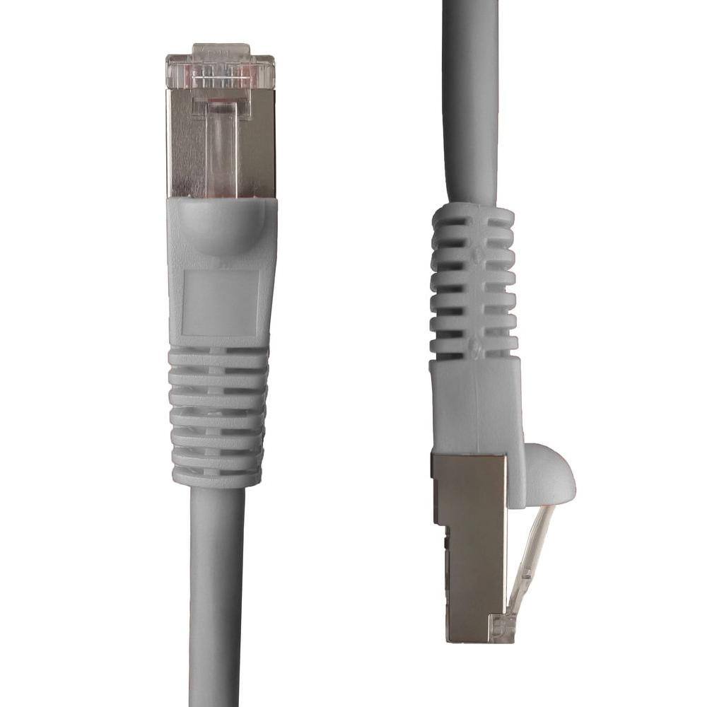 NTW 50 ft. Cat5e Snagless Shielded (STP) Network Patch Cable Gray 345-S5E-050GY