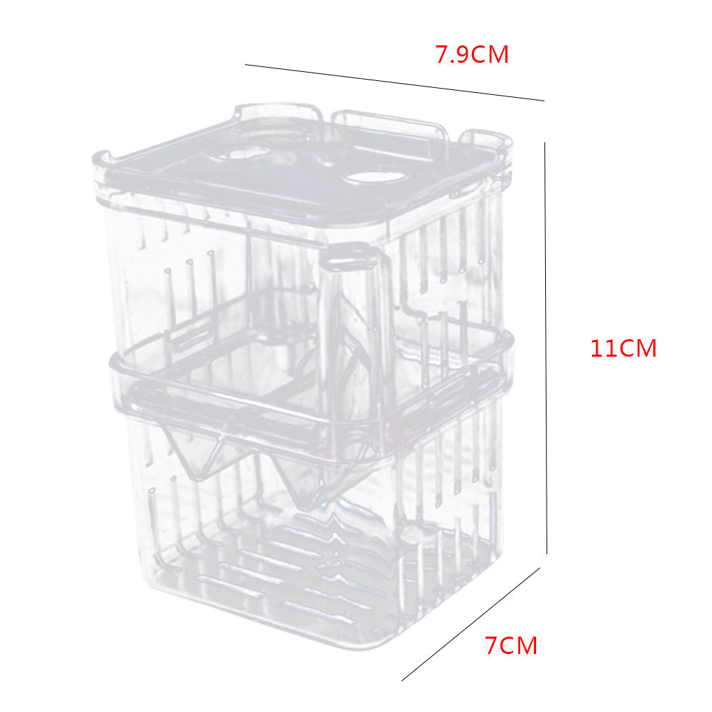 Aquarium Fish Breeder Box High Clear Double Hatching Incubator Hatchery Isolator Breeding Isolation Box