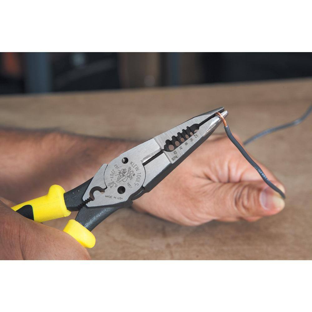 Klein Tools 8-38 in. All-Purpose Pliers with Crimper J2078CR