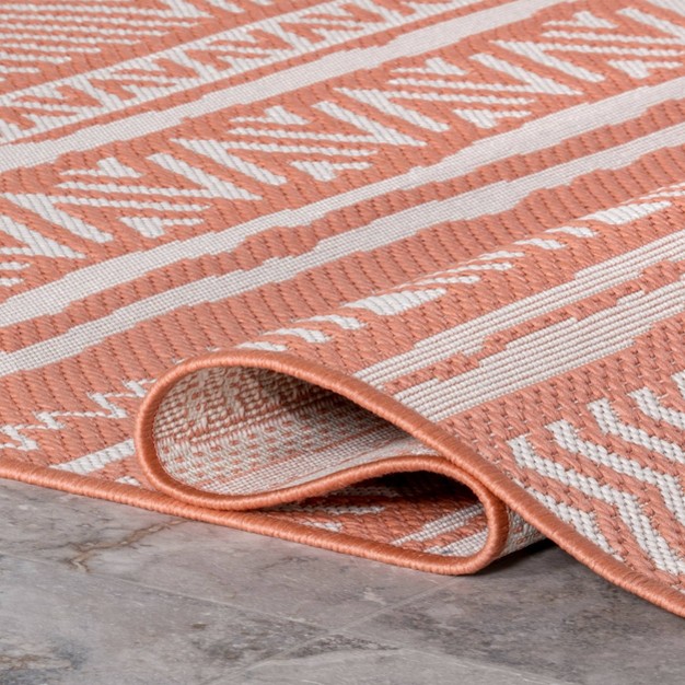 Nuloom Abbey Tribal Striped Indoor outdoor Area Rug Pink