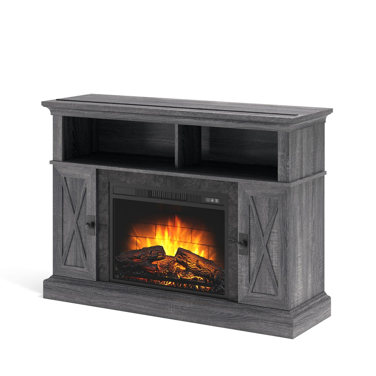 Kellum Media Fireplace Console for TVs up to 55a  48  Stand Gray  Crowdfused