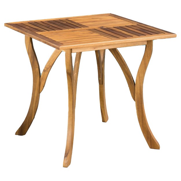 Square Acacia Wood Table teak Finish Christopher Knight Home