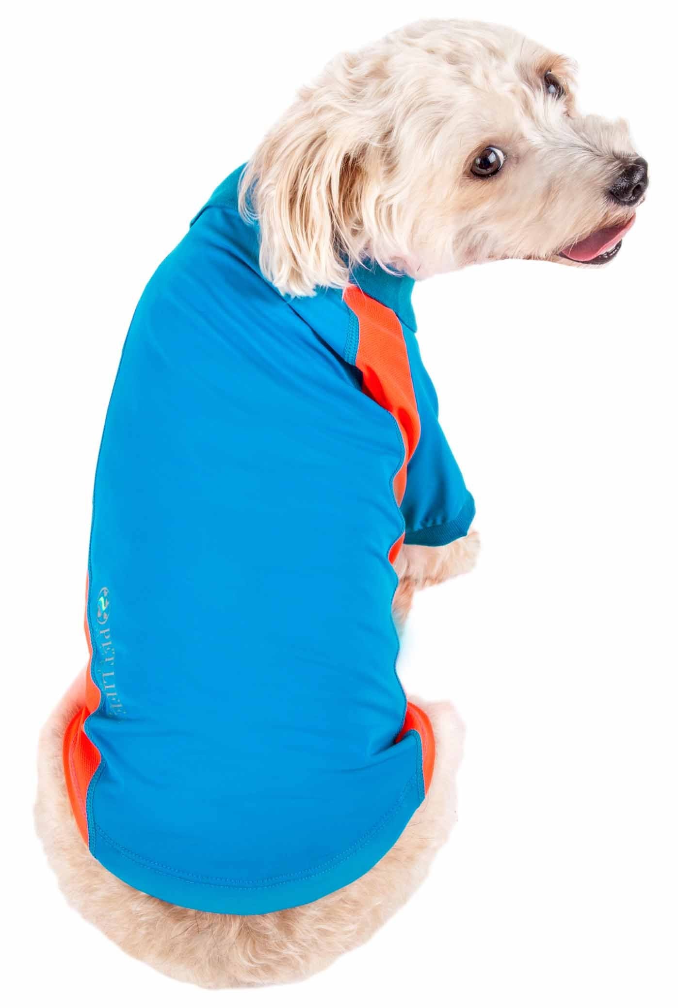 Pet Life ® Active 'Barko Pawlo' Relax-Stretch Quick-Drying Performance Dog Polo T-Shirt