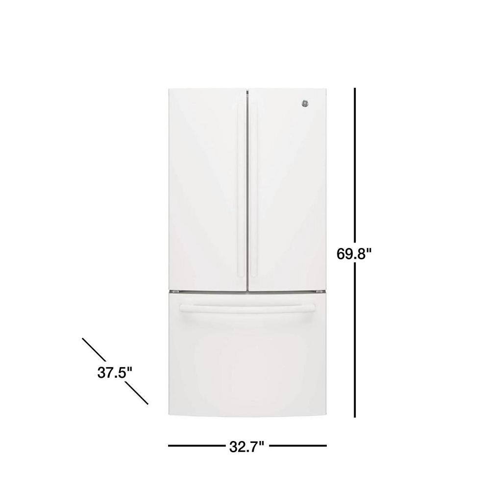 GE 24.7 cu. ft. French Door Refrigerator in White ENERGY STAR GNE25JGKWW