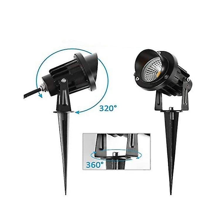 2pc 9w Led Outdoor Spotlight With Spike 3000k-3300k 900lm Ip65 Waterproof，white