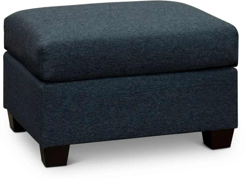 Wall St. Navy Blue Ottoman