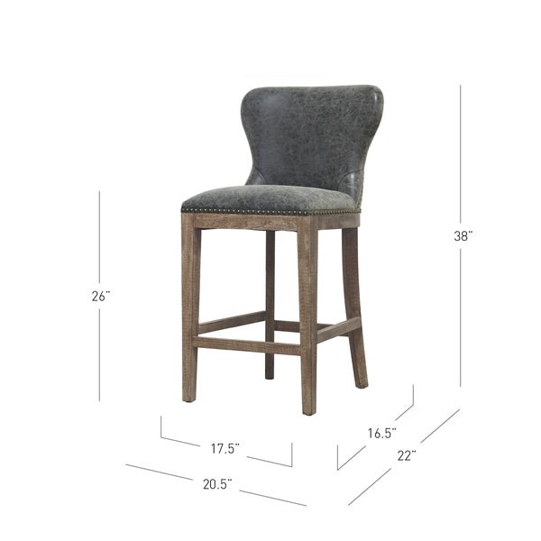 Dorsey Brown and Grey Nubuck Counter Stool