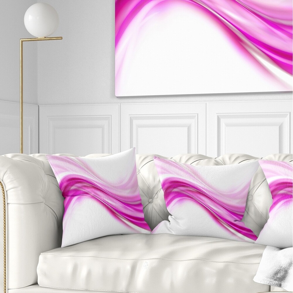 Designart 'Pink Abstract Waves' Abstract Throw Pillow