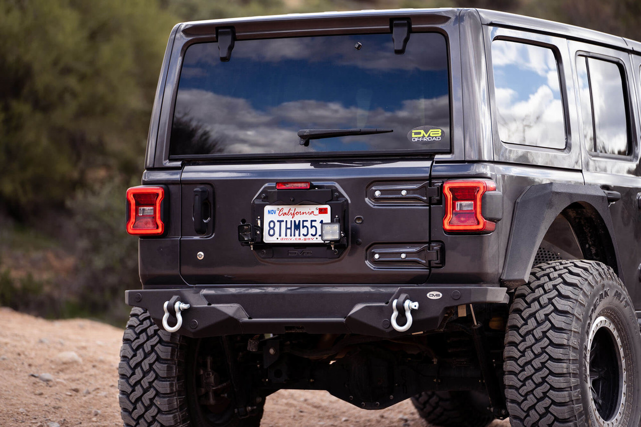 DV8 Offroad 201822 Jeep Wrangler JL Spare Tire Delete With Light Mounts Spare Tire Carrier Delete Plate