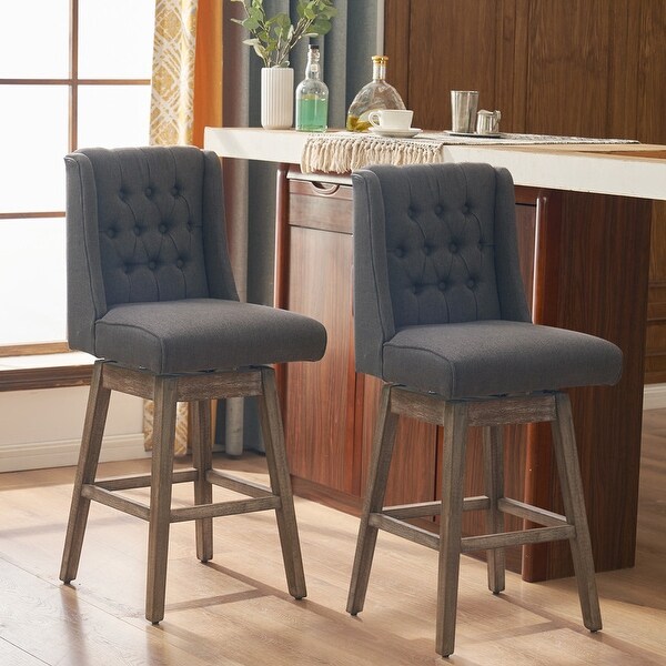 Solid Wood Legs Backrest Pull Point Trapezoidal Bar Stool - N/A