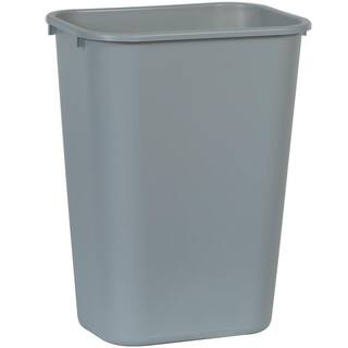 Rubbermaid Commercial Products 10.25 Gal. Gray Plastic Rectangular Deskside Trash Can RCP295700GY