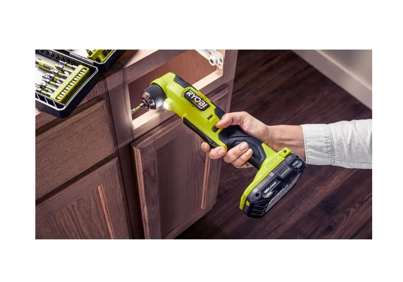 RYOBI PSBRA02B-PSBCS02B ONE+ HP 18V Brushless Cordless Compact 2-Tool Combo Kit with 3/8 in. Right Angle Drill and Cut-Off Tool (Tools Only)