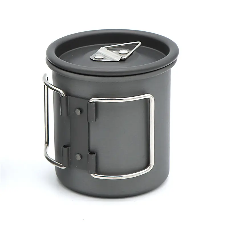 Portable Cheap Travel Aluminum Camping Cup Coffee Cup Teacup Mug Outdoor Water Cup With Folding Handle