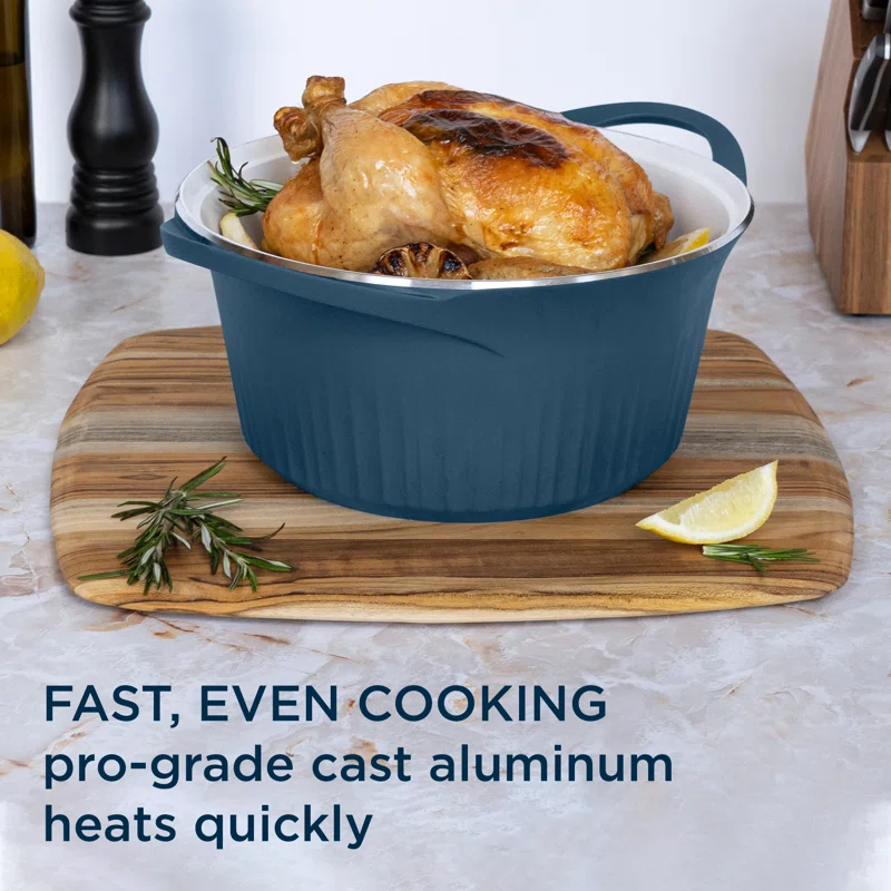 Corningware 1143627 5.5 Qt. Cast Aluminum Dutch Oven with French Navy