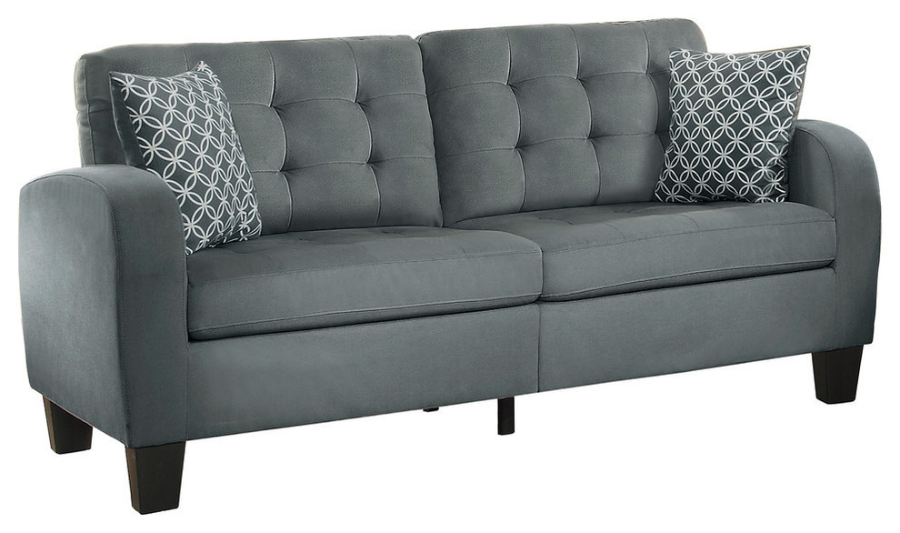 Dexter Sofa With 2 Pillows   Transitional   Sofas   by Lexicon Home  Houzz