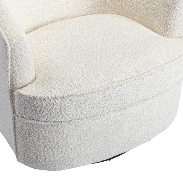 Modern Upholstered Swivel Barrel Armchair for Living Room