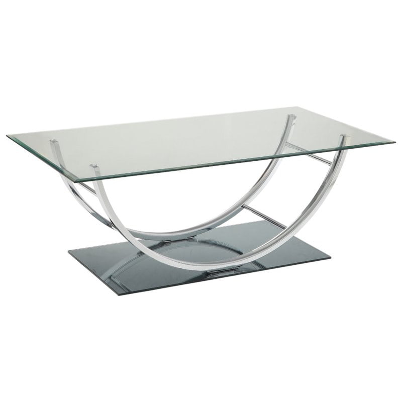 Coaster 704988-CO Glass Top Coffee Table, Chrome