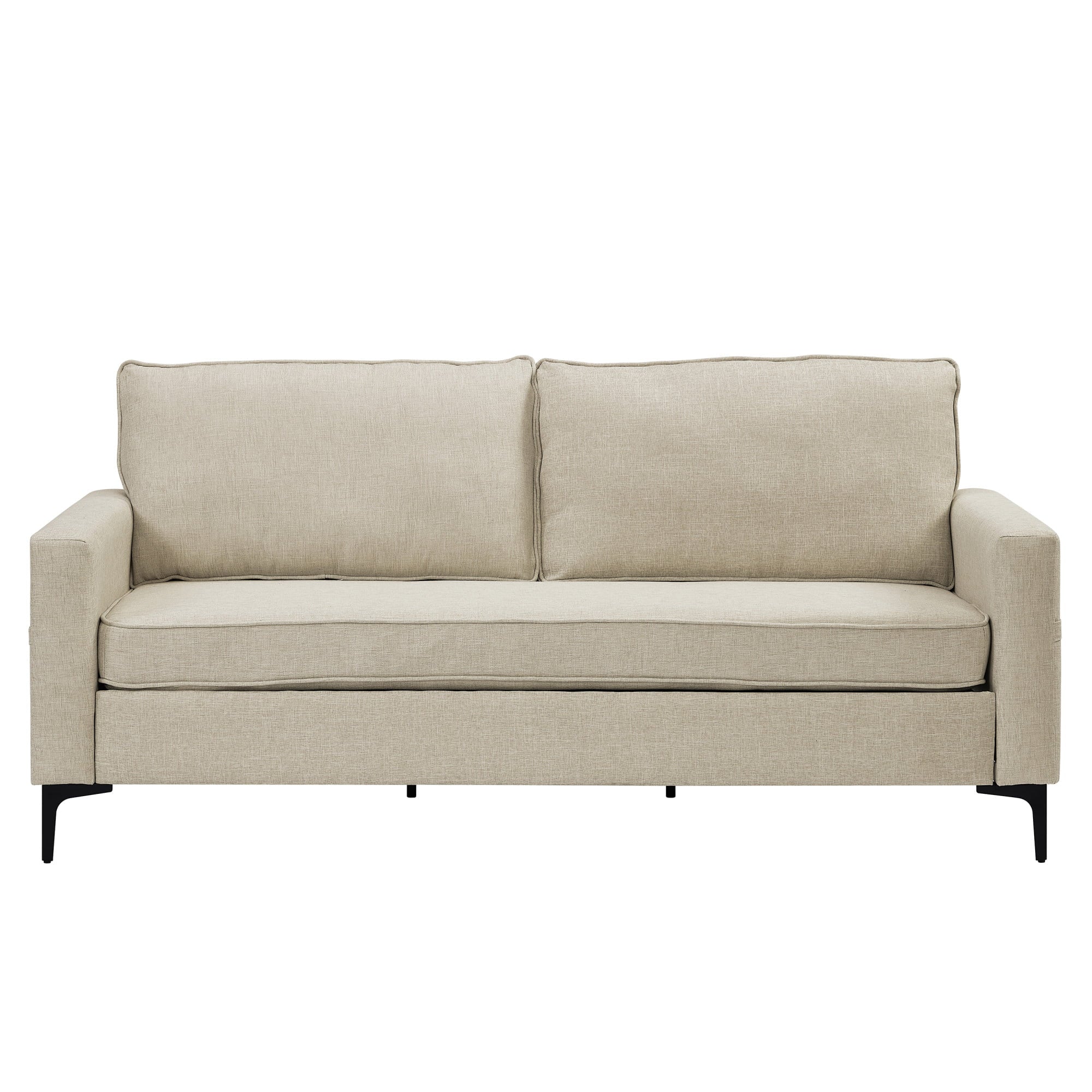 Larissa Sofa, USB Ports and Storage Pockets, Beige, Hillsdale Living Essentials