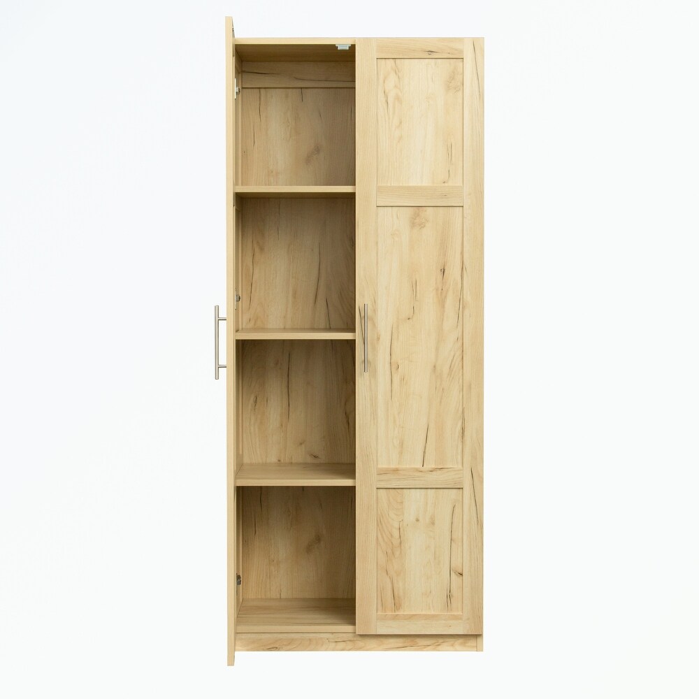 High wardrobe with 2 doors and 3 partitions