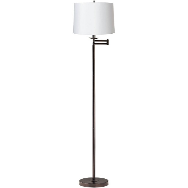 Tall Bronze White Hardback Drum Shade For Living Room Reading Bedroom Office