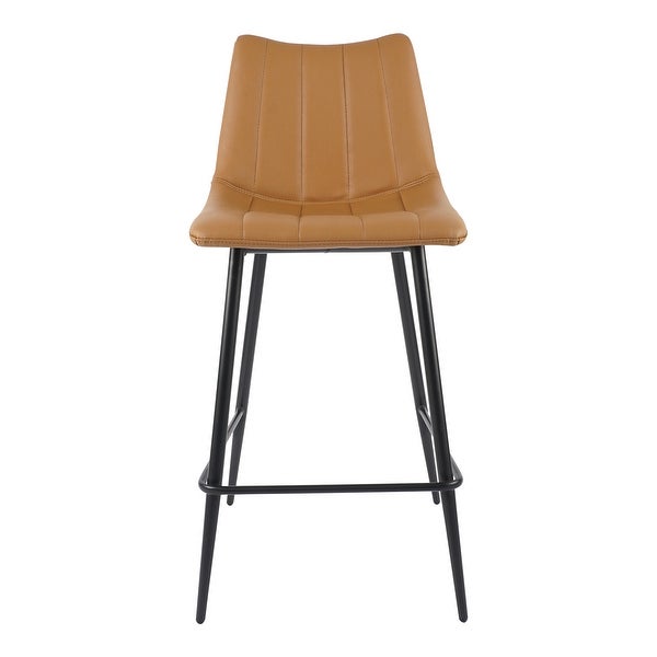 Aurelle Home Alaina Modern Leather Counter Stool (Set of 2) - 18 x 20 x 37