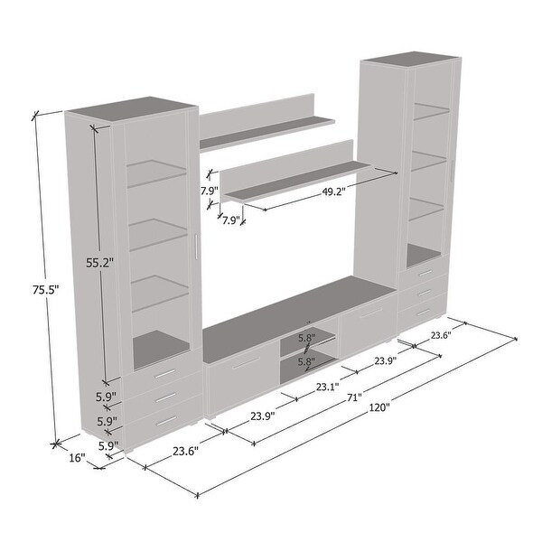 Soho 4 Modern Wall Unit Entertainment Center