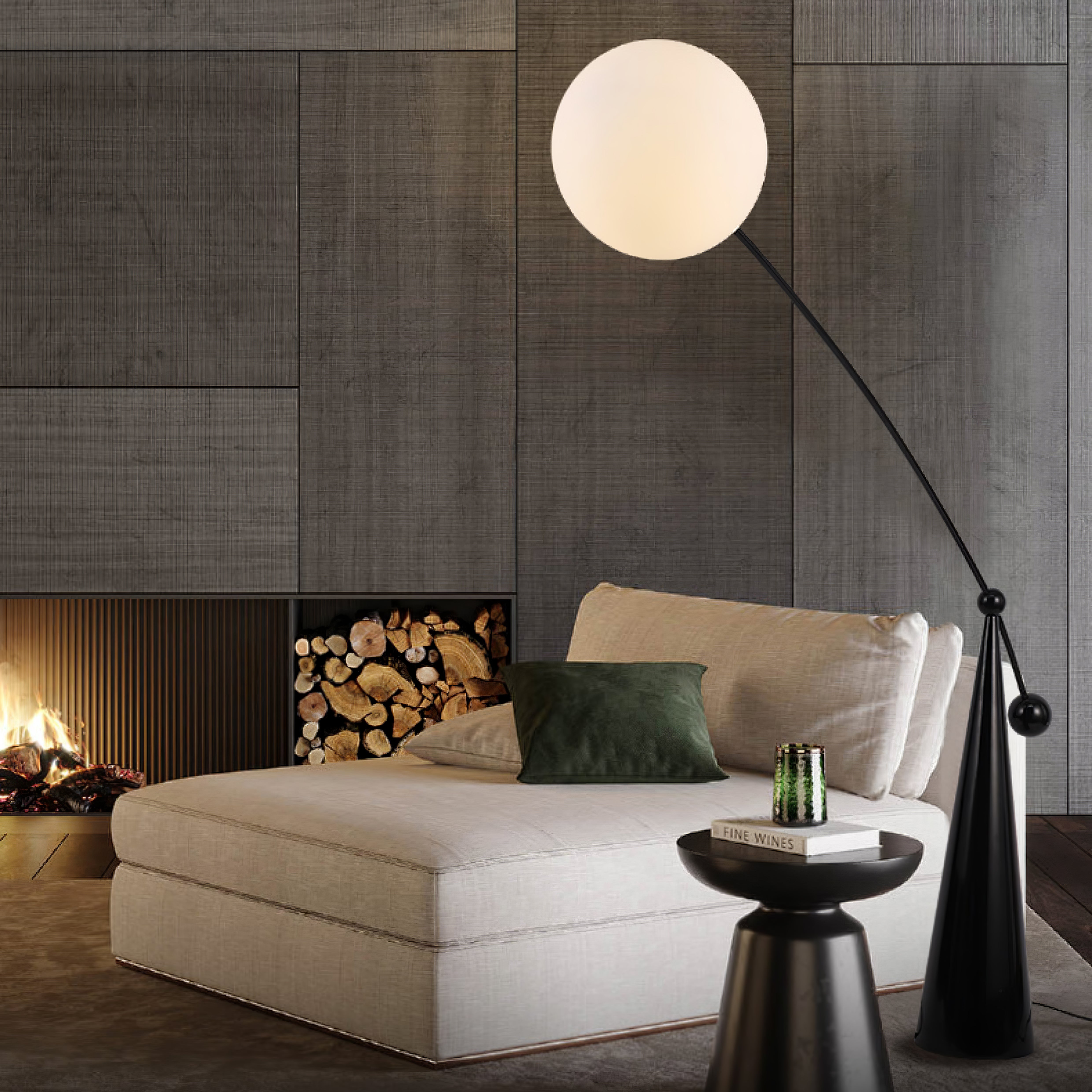 Opal Arc Floor Lamp