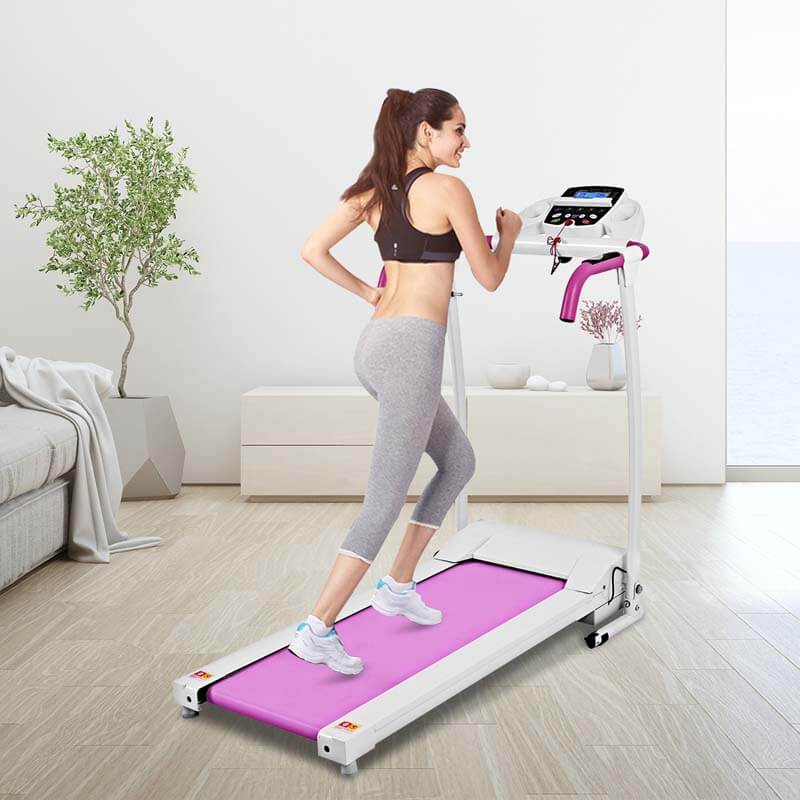 Electric Folding Treadmill, Fitness Compact Running Machine with 12 Preset Programs LCD Monitor