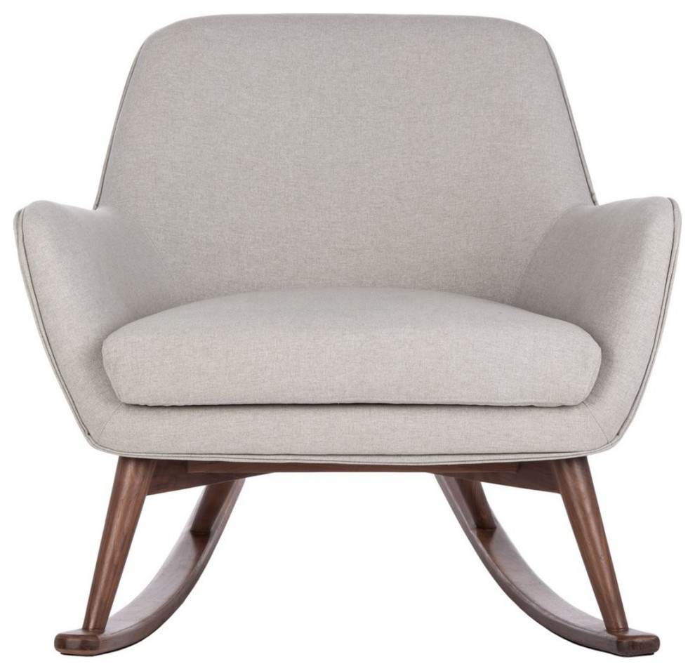 Eager Mid Century Rocking Chair Light Grey   Midcentury   Armchairs And Accent Chairs   by AED Luxury Home Decor  Houzz