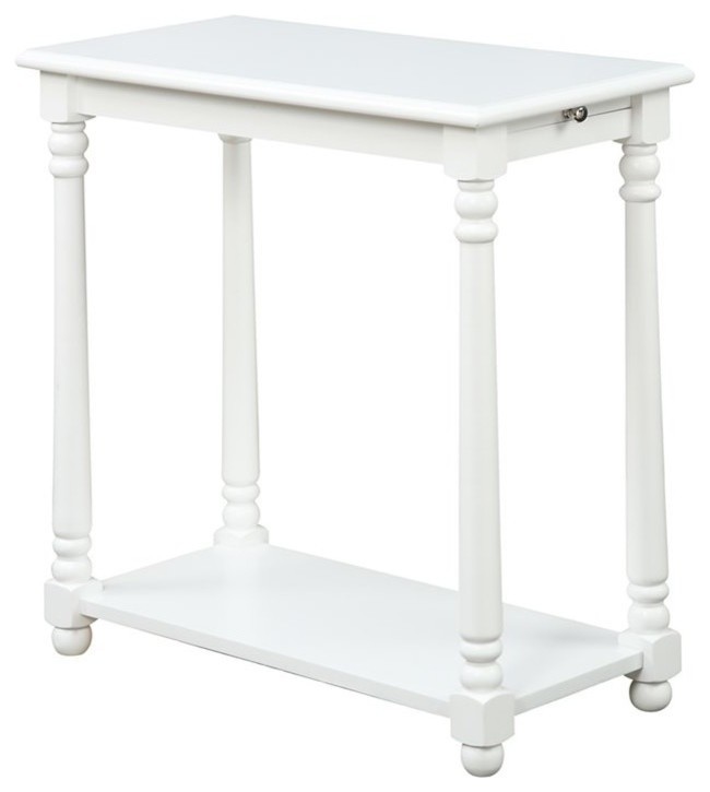 Convenience Concepts French Country Regent End Table in White Wood Finish   French Country   Side Tables And End Tables   by Homesquare  Houzz