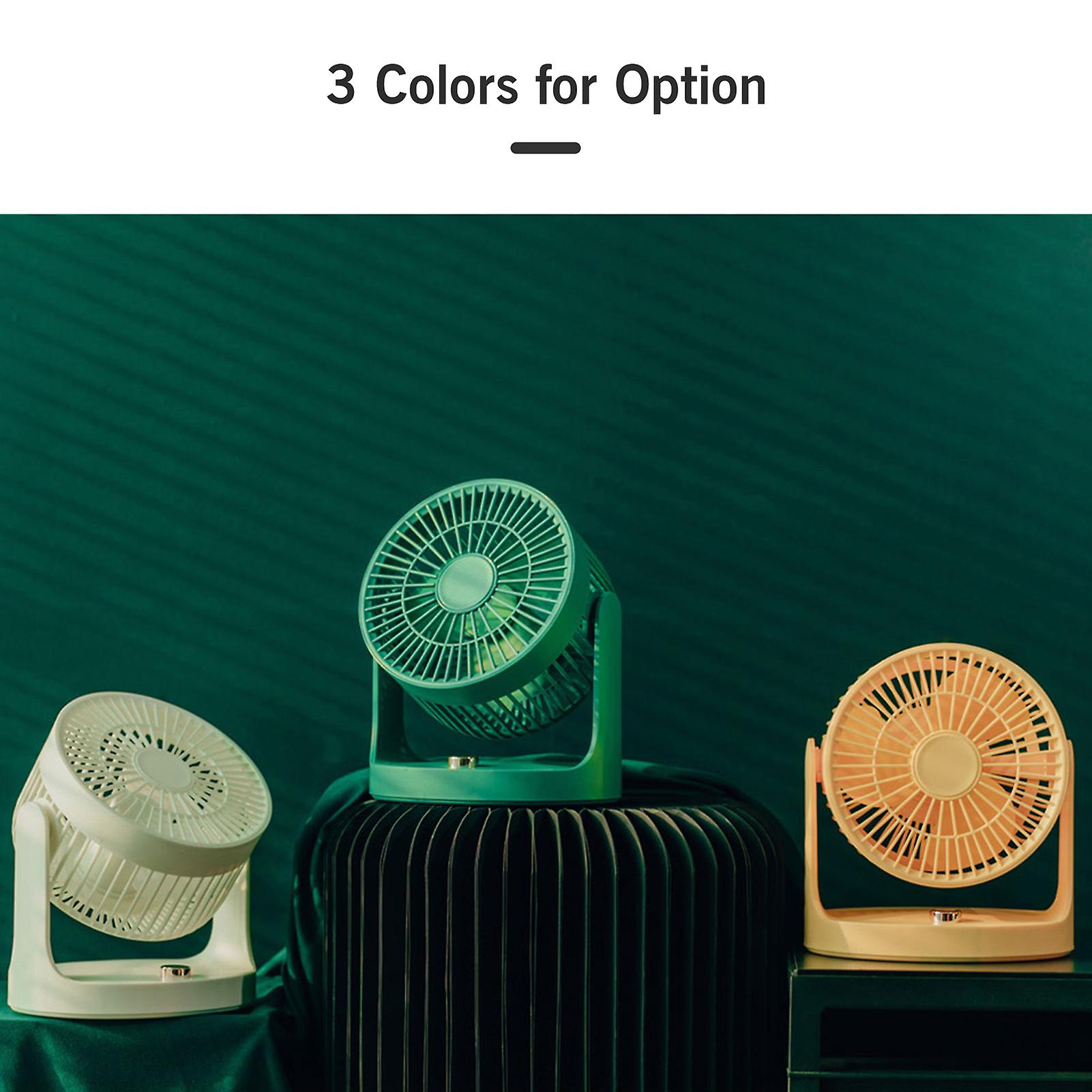 Green Air Circulator Fan Small Quiet Desk Fan 110 Degree Tilt Removeable Grille For Easy Maintenance 3 Speed Cooling Fan Personal Table Fan For Office