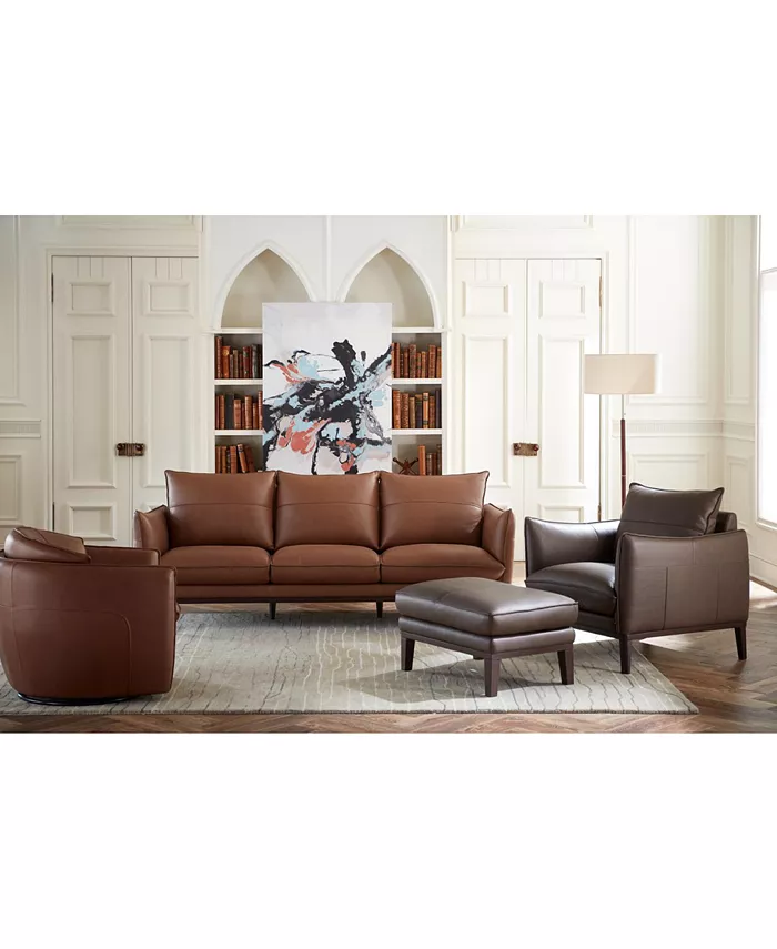 Furniture CLOSEOUT! Chanute 88 Leather Sofa