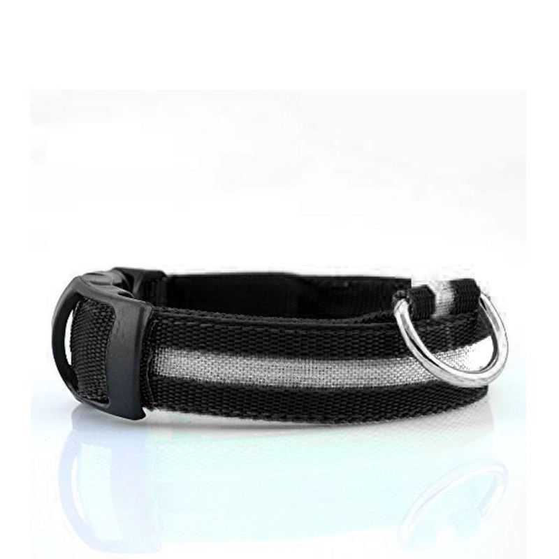 SpencerToys Nylon Striped Safety Dog Collar， Black， S