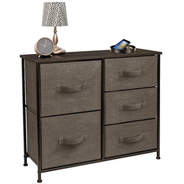 Dresser w/ 5 Drawers - Furniture Storage Tower Unit for Home， Bedroom - - 34428650