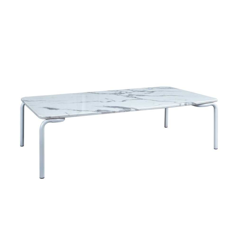 LeisureMod Spencer Modern Outdoor Patio Marble Top 49\