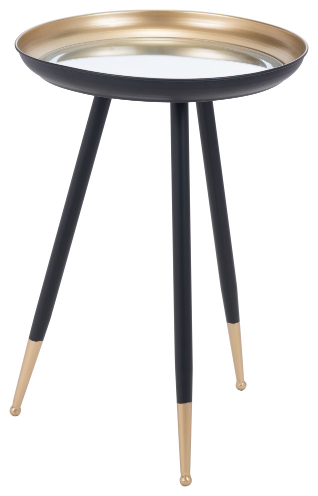 Everly Accent Table Gold and Black   Midcentury   Side Tables And End Tables   by Sideboards and Things  Houzz