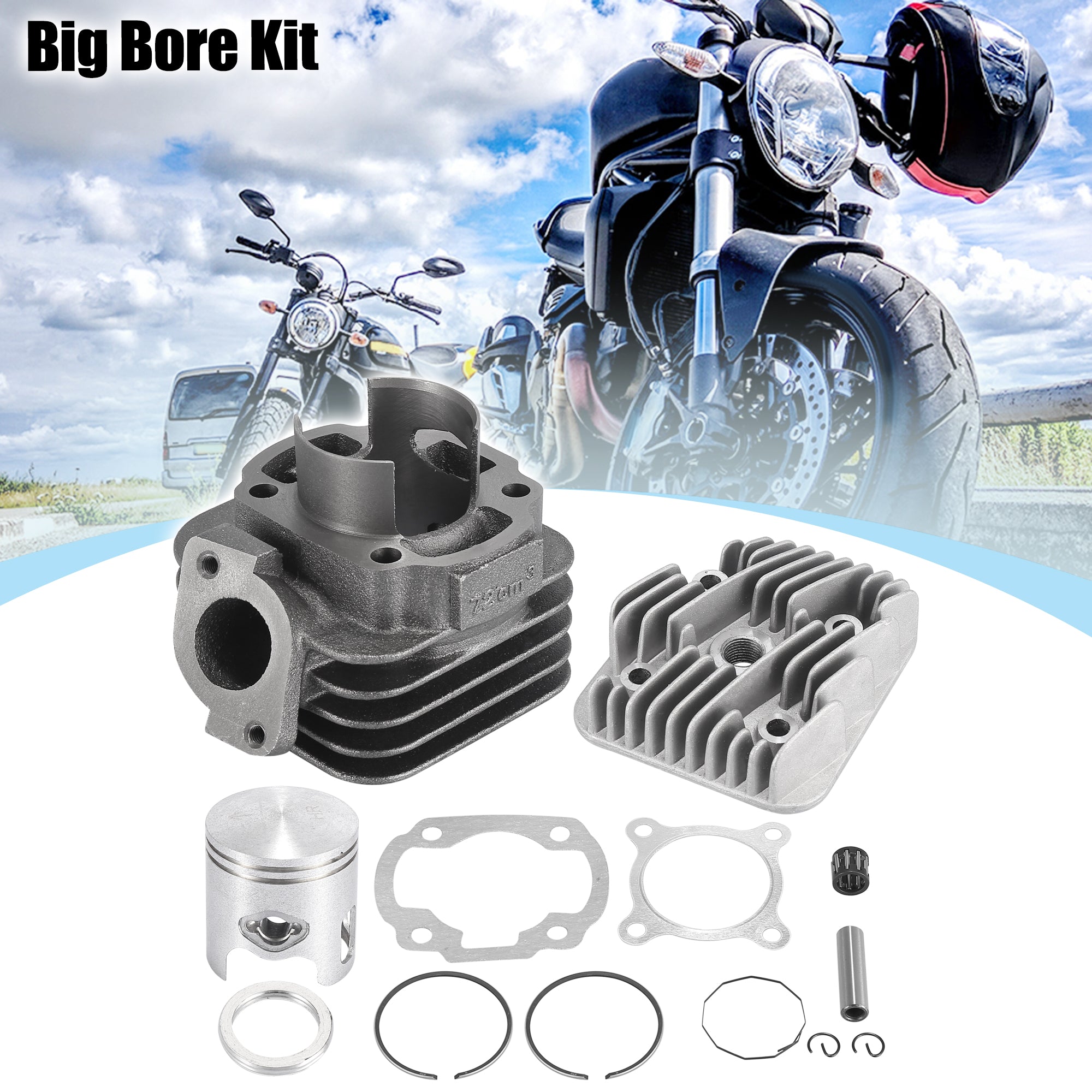 ATV Scooter Engine Cylinder Big Bore Kit for Yamaha Jog Vino 50 70CC