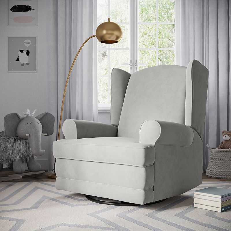 Storkcraft Serenity Wingback Upholstered Recliner Glider