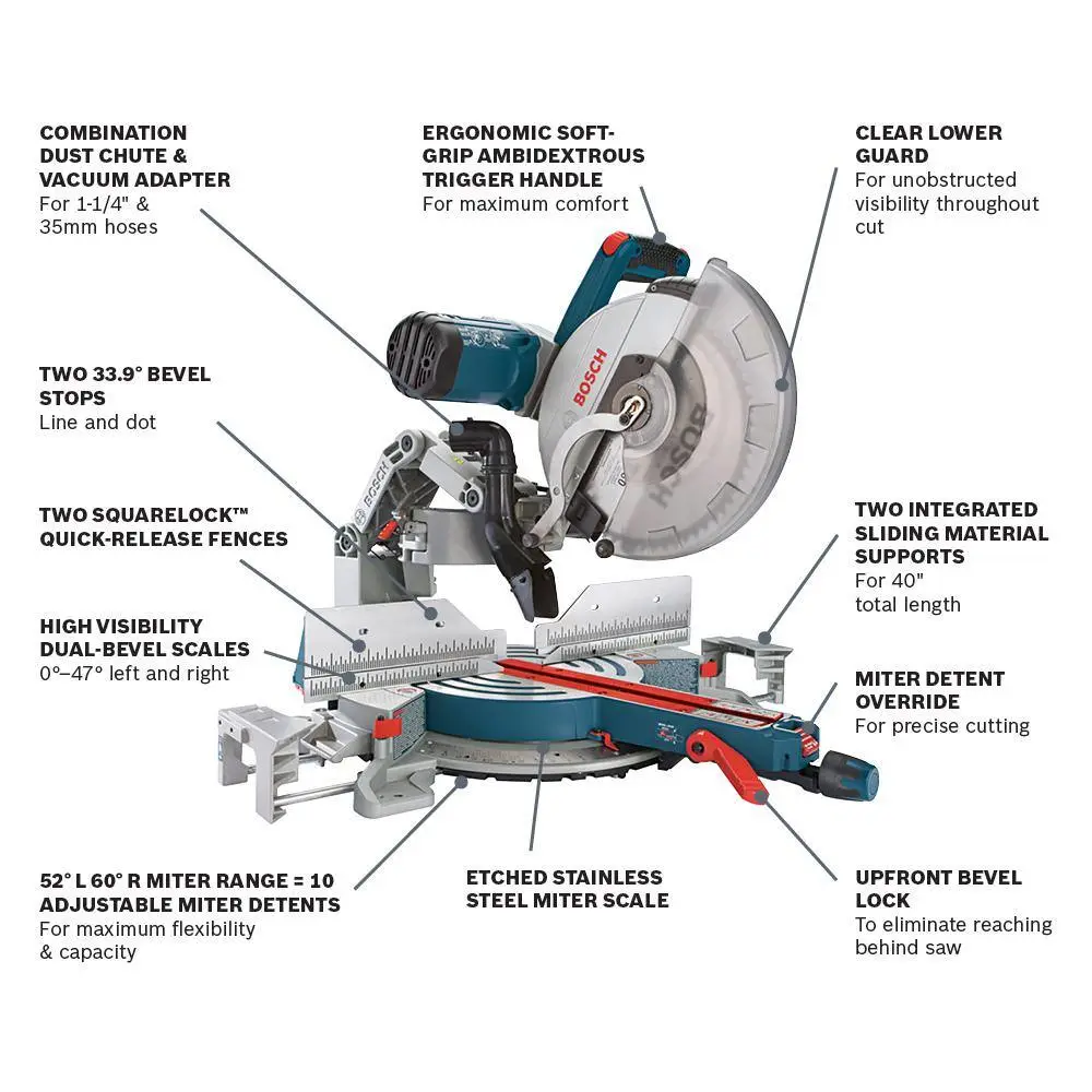 Bosch 15 Amp 12 in. Corded Dual-Bevel Sliding Glide Miter Saw Combo Kit with Bonus Gravity Rise Wheeled Miter Saw Stand GCM12SD+T4B