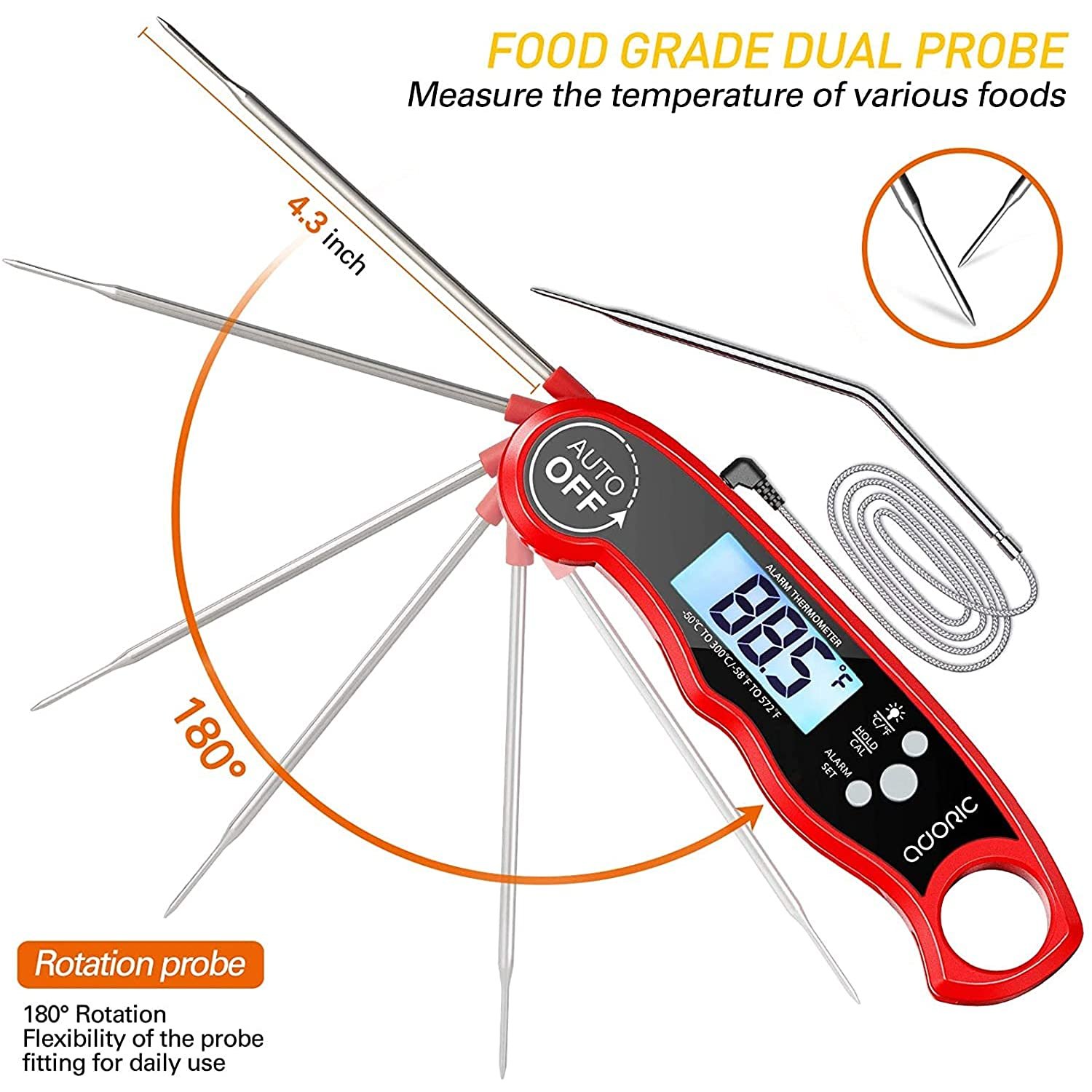 Digital Meat Thermometer Instant Read Grill Thermometer Kitchen Thermometer Digital Cooking