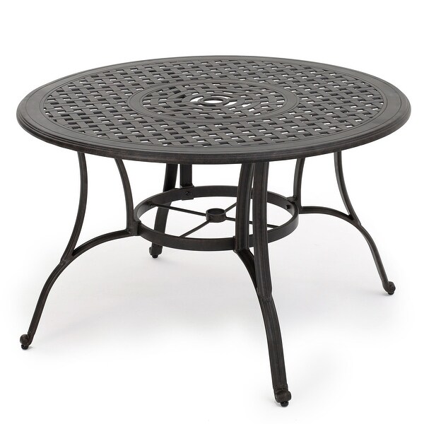 Outdoor Cast Aluminum Circular Dining Table，for Dining Room，Kitchen，Easy Assembly