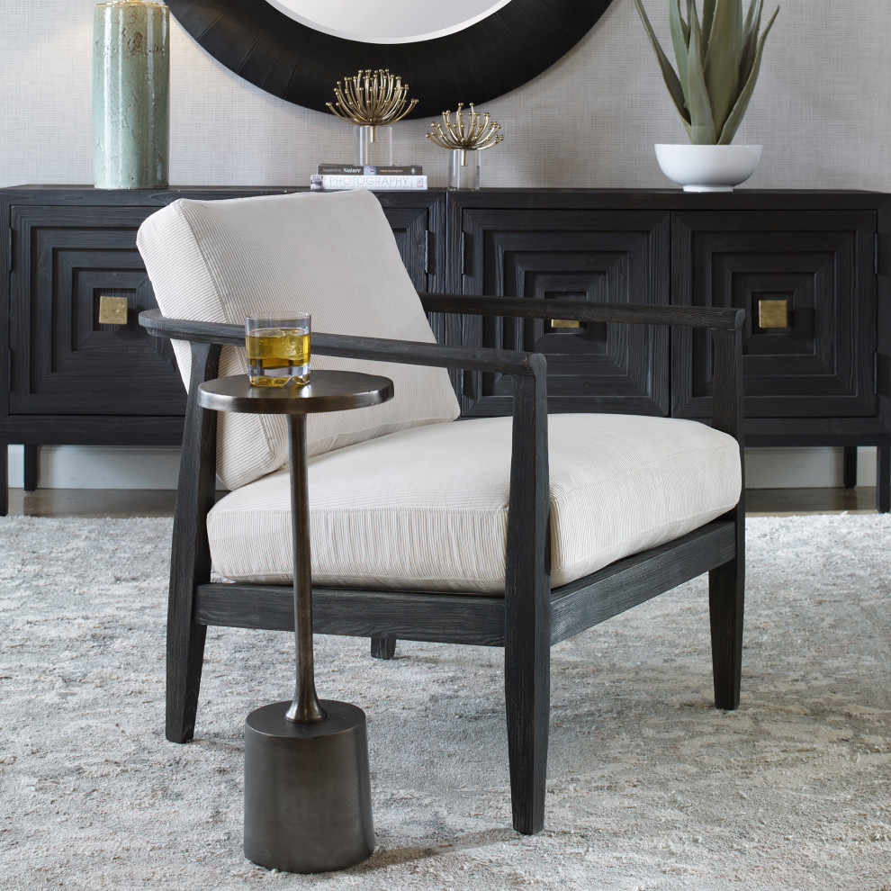 Uttermost Brunei White Accent Chair   Midcentury   Armchairs And Accent Chairs   by Uttermost  Houzz