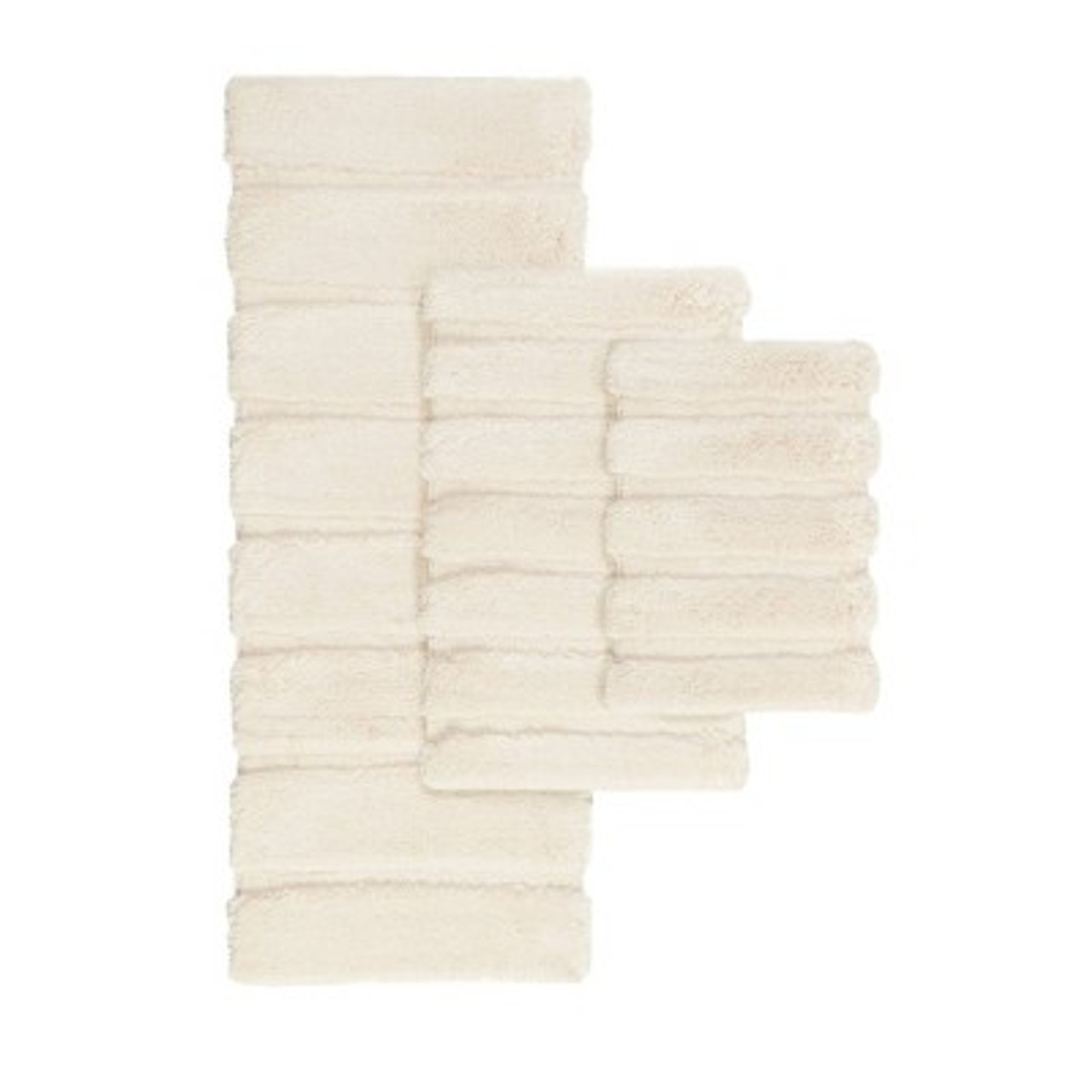 21x34 Tufted Pearl Channel Solid Bath Rug Beige