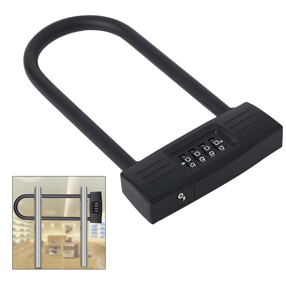 Lock for Bike Motorcycle Lock Scooter Cycling Security U Lock Bike Lock Password Anti Thief(Black)