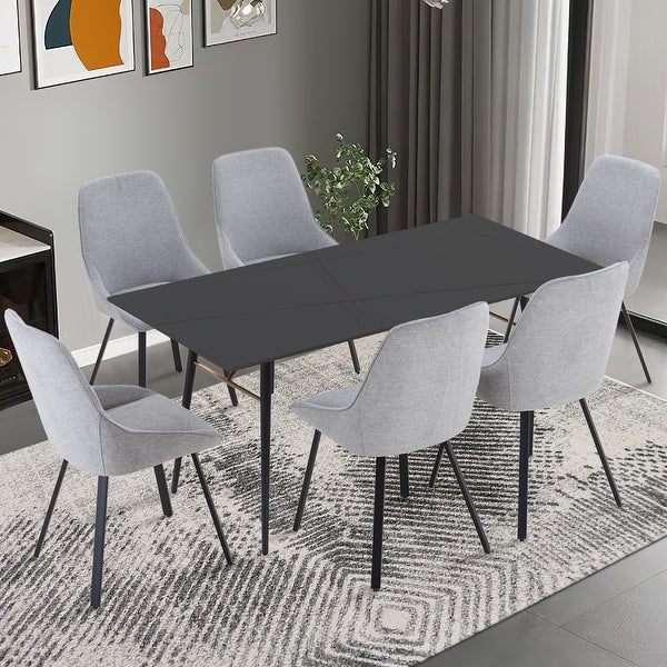 Williamspace Ceramic Dining Table with Marble Pattern